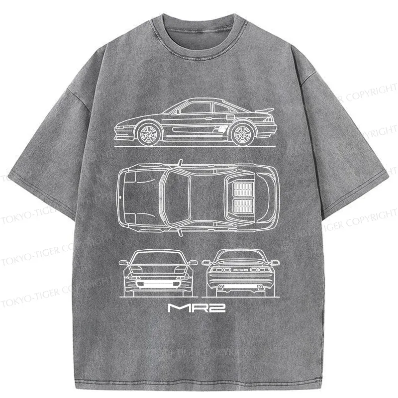 Tokyo-Tiger Japanese Classic Cars Washed T-Shirt