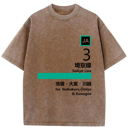 Tokyo-Tiger Saikyo Line Washed T-Shirt