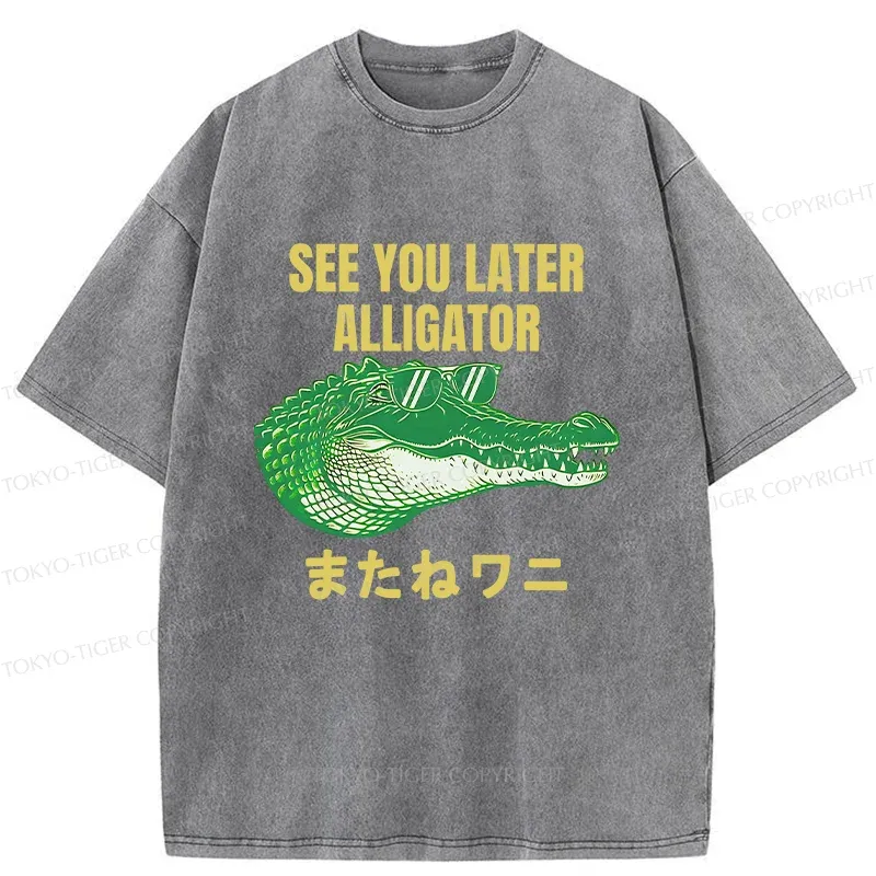 Tokyo-Tiger See you soon Crocodile Washed T-Shirt