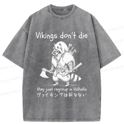 Tokyo-Tiger Vikings Don't Die Washed T-Shirt