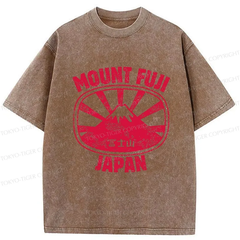 Tokyo-Tiger Mount Fuji Japan Washed T-Shirt