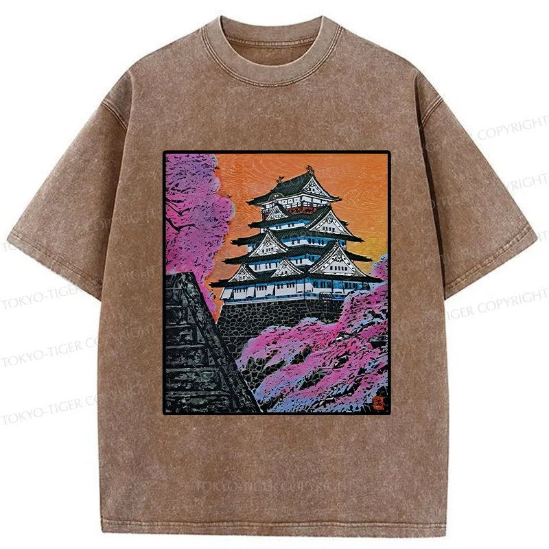 Tokyo-Tiger Vintage Osaka Castle Washed T-Shirt