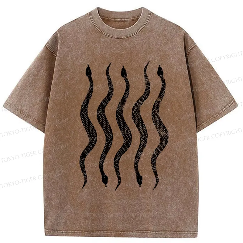 Tokyo-Tiger Sinuous Snake Washed T-Shirt Sale