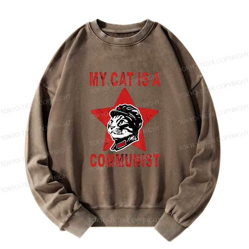 Tokyo-Tiger Funny Cat-ism Washed Sweatshirt