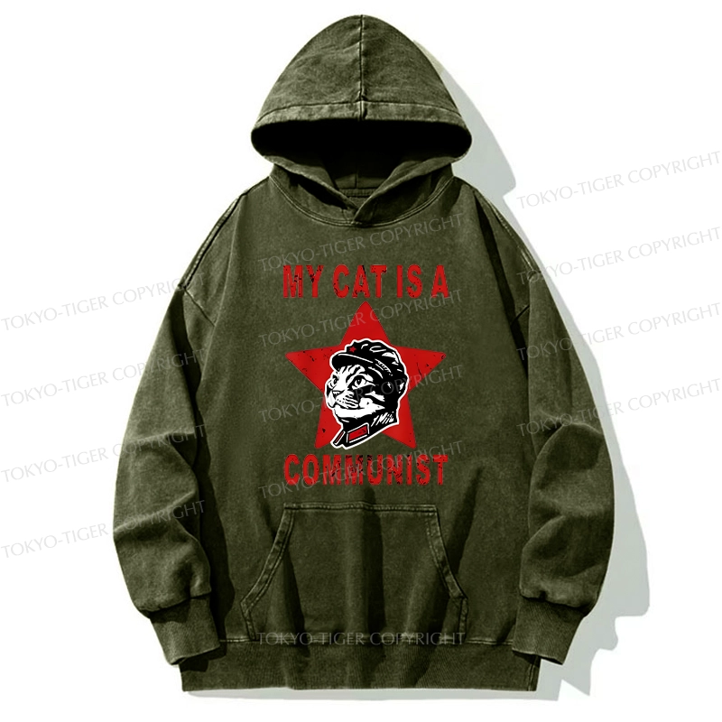 Tokyo-Tiger Funny Cat-ism Washed Hoodie