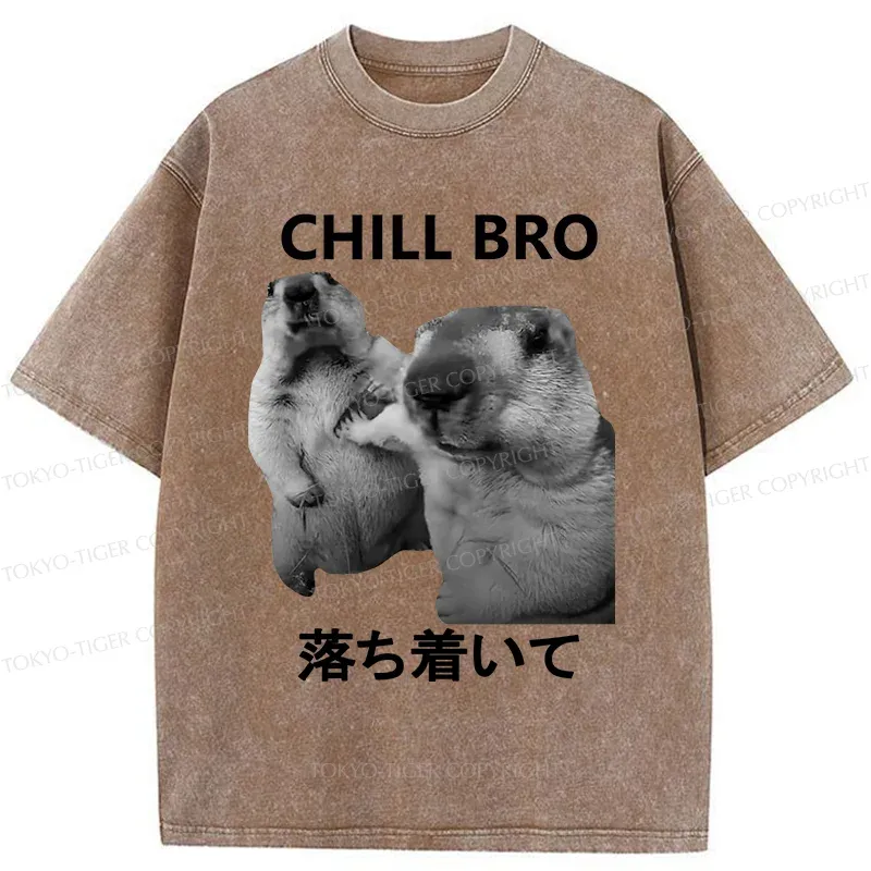 Tokyo-Tiger Calm Down Otter Washed T-Shirt
