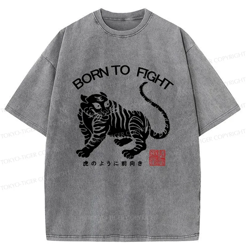 Tokyo-Tiger Retro Tiger Washed T-Shirt