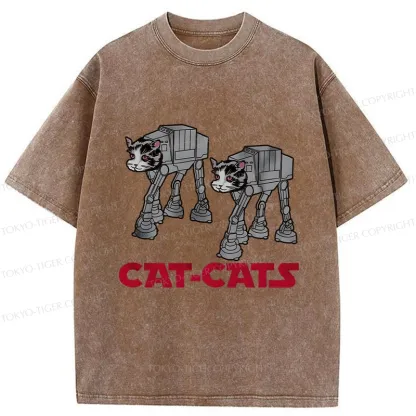Tokyo-Tiger Walking Robot Cat Washed T-Shirt