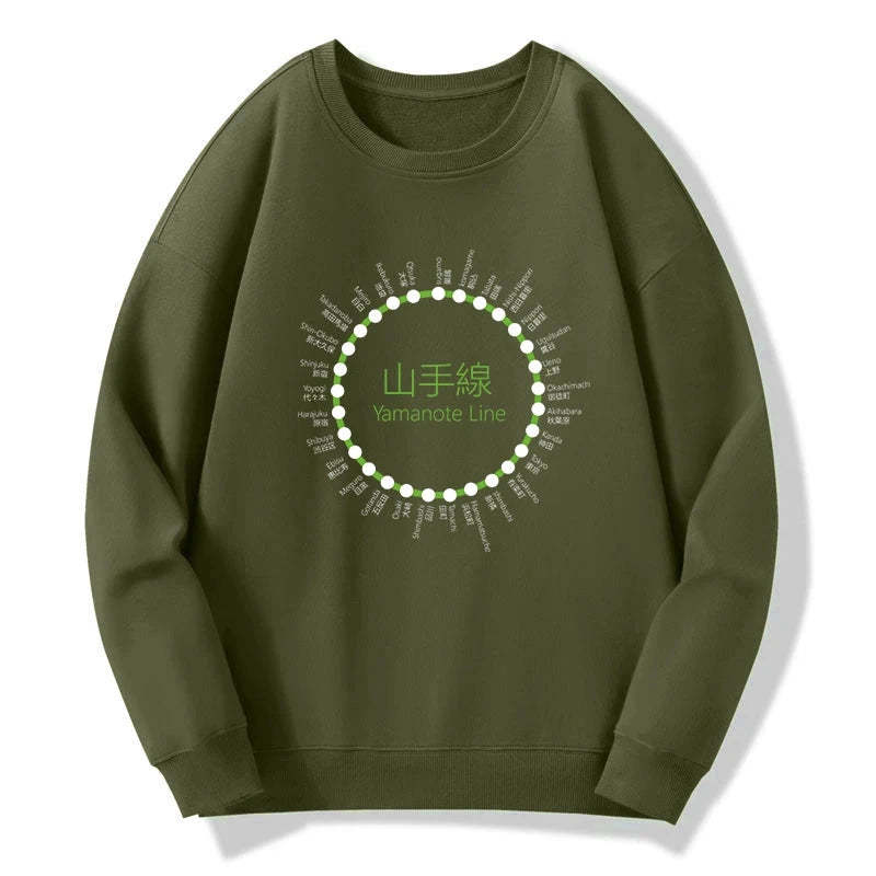 Tokyo-Tiger Yamanote Line Stations Circle Sweatshirt