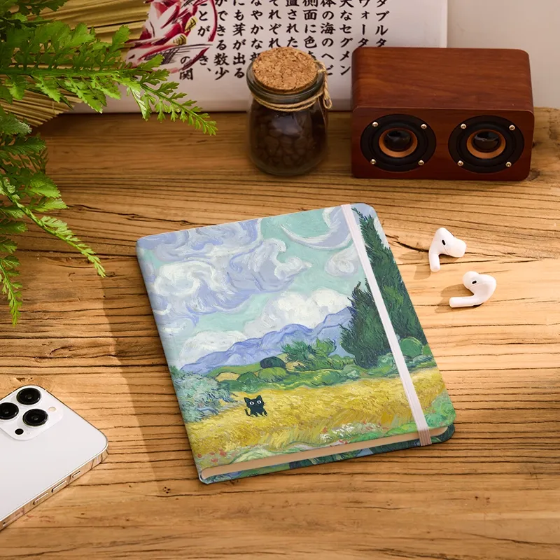 Tokyo-Tiger Black Cat In The Wheat Field Notebook