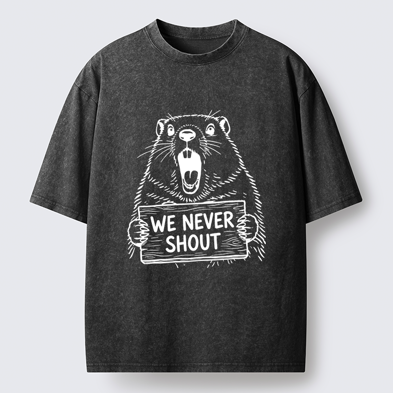 Tokyo-Tiger Shouting Groundhog Meme Washed T-Shirt
