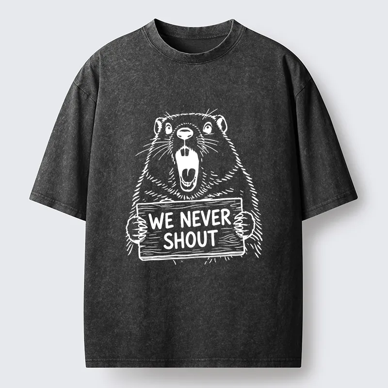 Tokyo-Tiger Shouting Groundhog Meme Washed T-Shirt