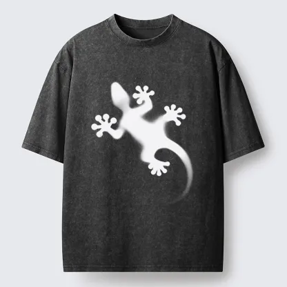 Tokyo-Tiger Gecko Silhouette Washed T-Shirt