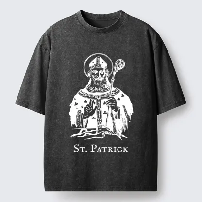 Tokyo-Tiger Catholic Saint Patrick Washed T-Shirt