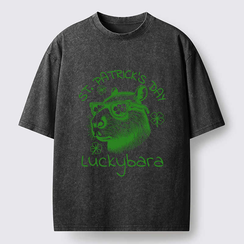 Tokyo-Tiger St Patrick's Day Capybara Meme Washed T-Shirt