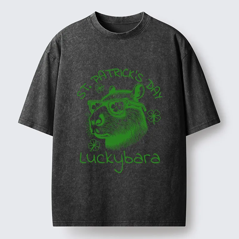 Tokyo-Tiger St Patrick's Day Capybara Meme Washed T-Shirt