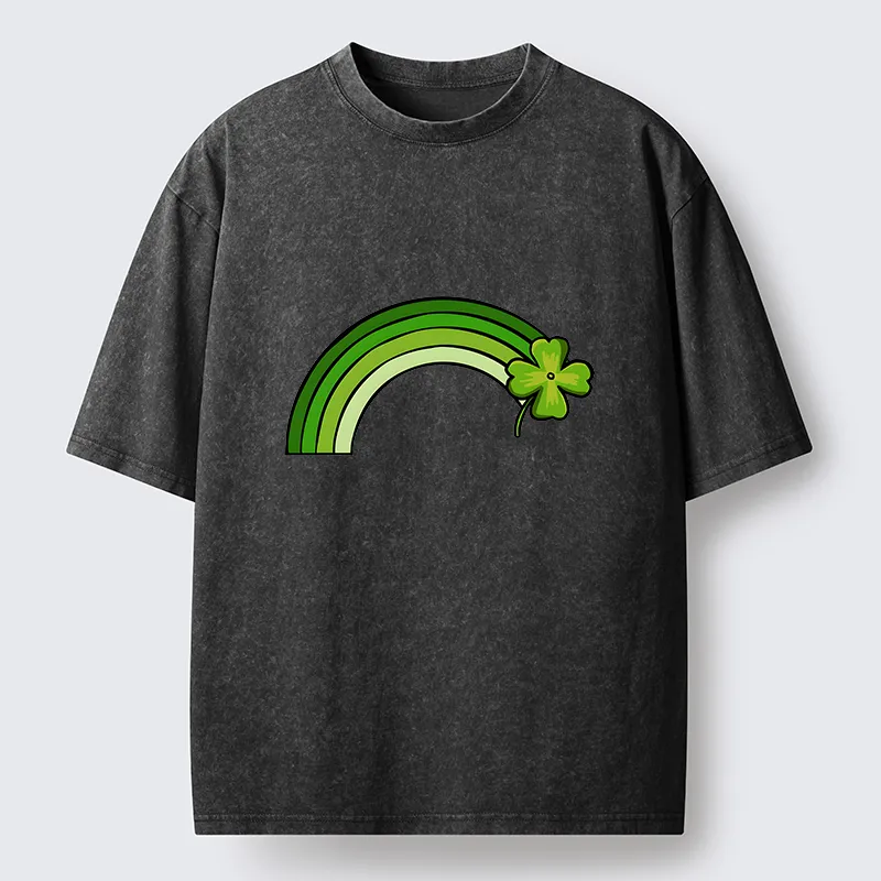 Tokyo-Tiger Green Lucky Rainbow Washed T-Shirt