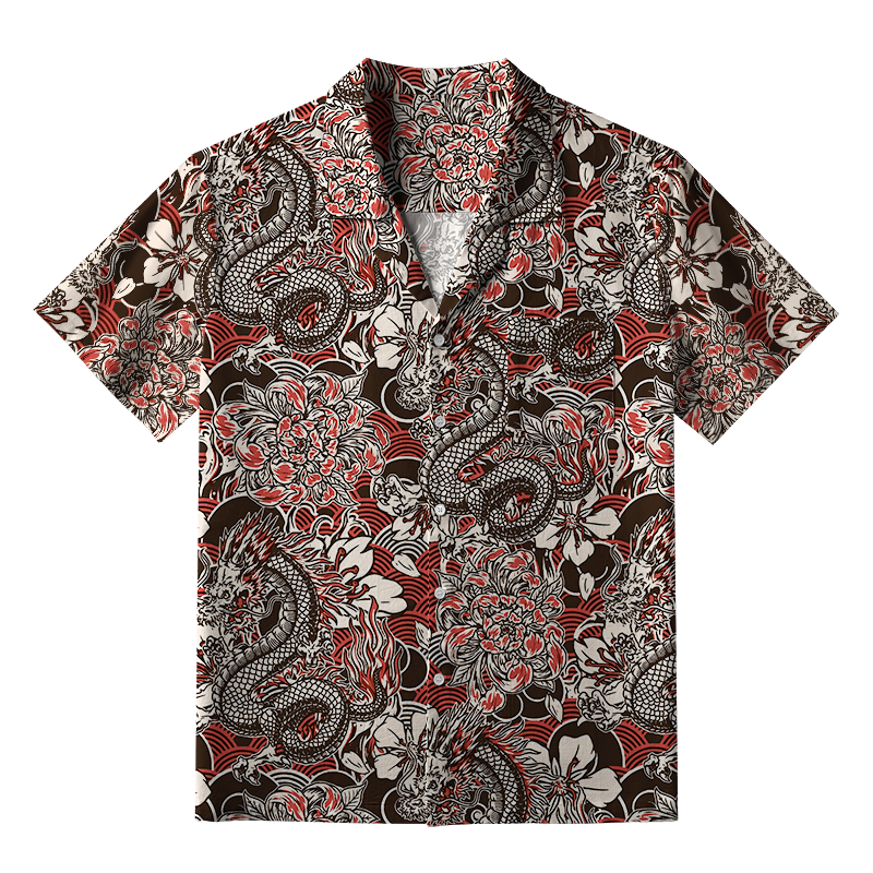 Tokyo-Tiger Japanese Retro Dragon Hawaiian Shirt