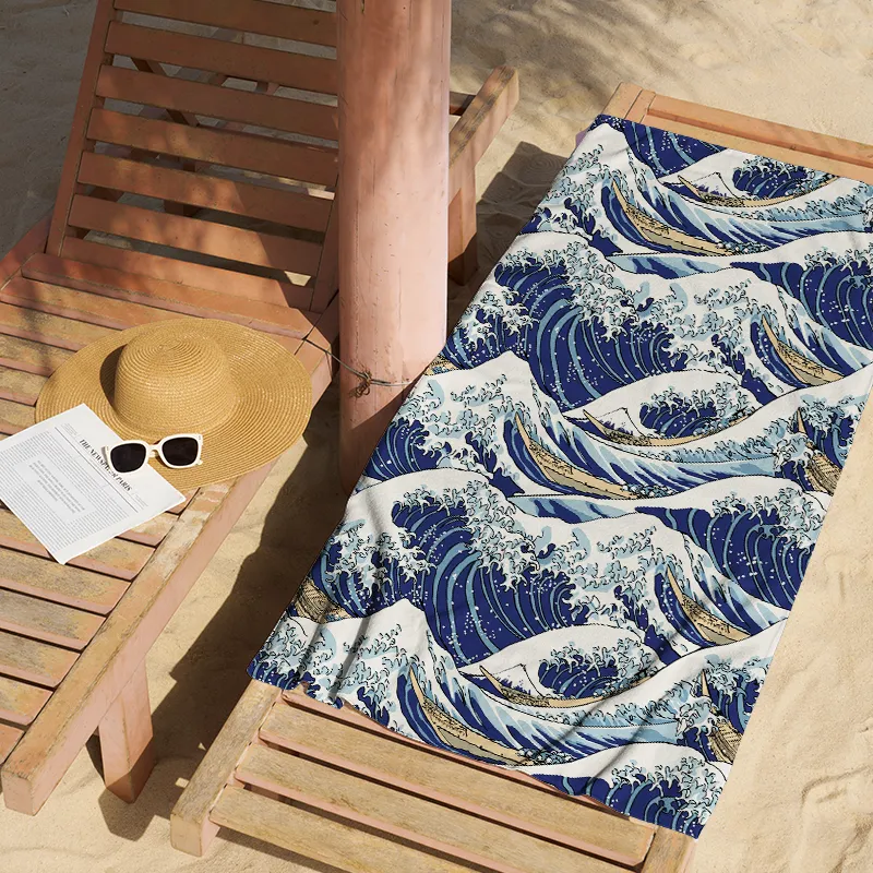 Tokyo-Tiger Japanese Great Wave Beach Towel