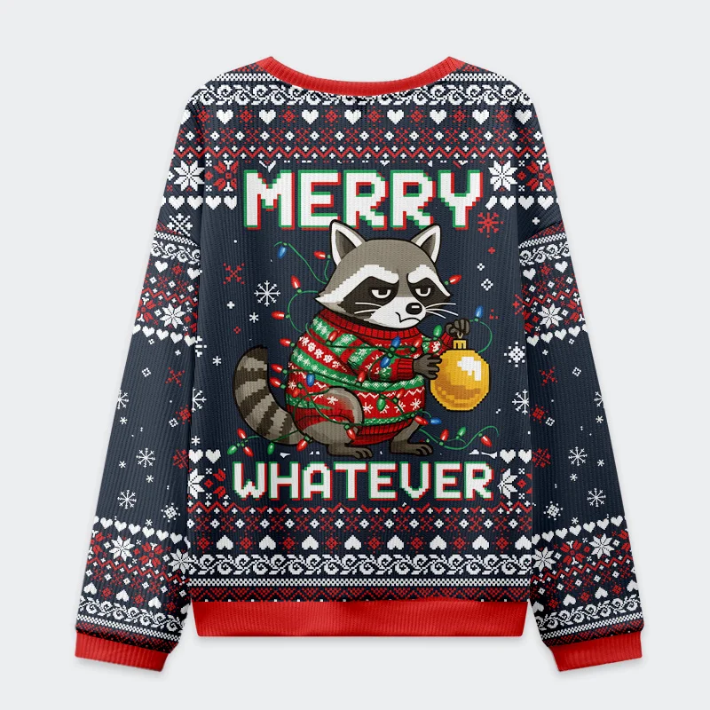 Tokyo-Tiger Raccoon With A Lamp Christmas Ugly Sweatshirt