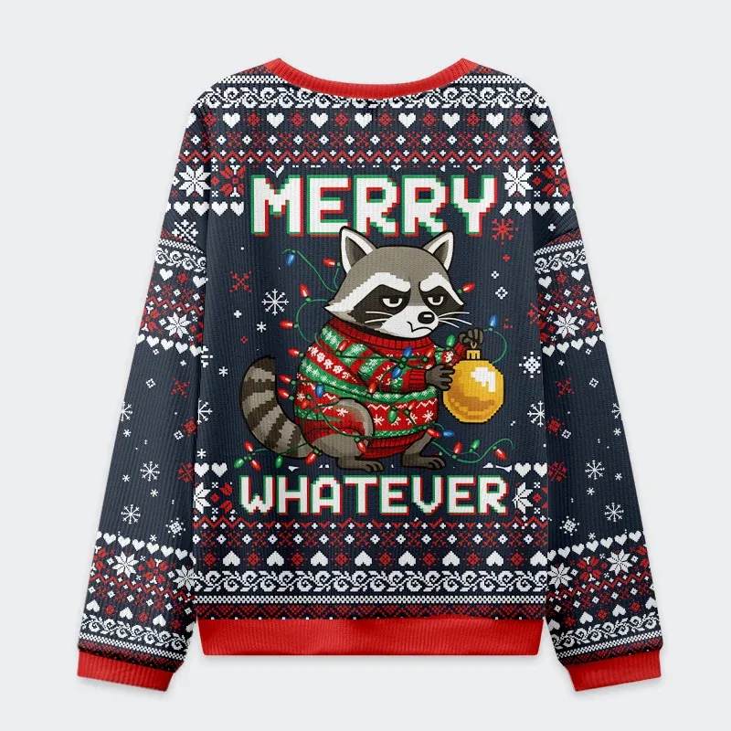 Tokyo-Tiger Raccoon With A Lamp Christmas Ugly Sweatshirt