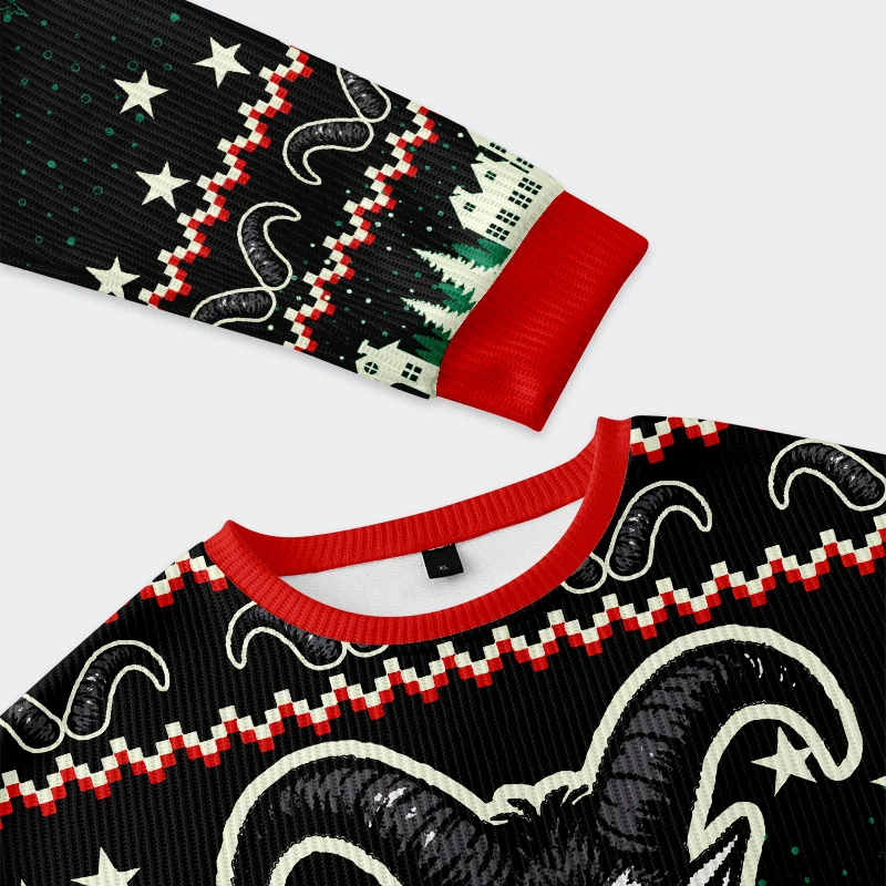 Tokyo-Tiger Terrifying Krampus Danger Christmas Ugly Sweatshirt