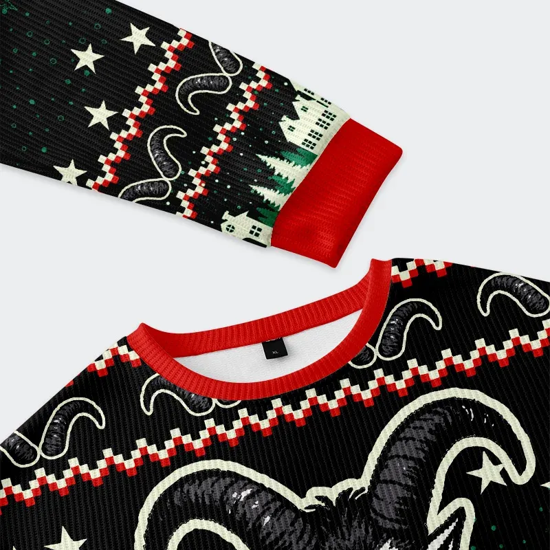 Tokyo-Tiger Terrifying Krampus Danger Christmas Ugly Sweatshirt