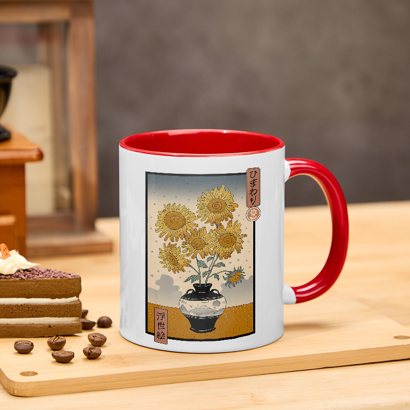 Tokyo-Tiger Sunflowers Ukiyo-e  Mug
