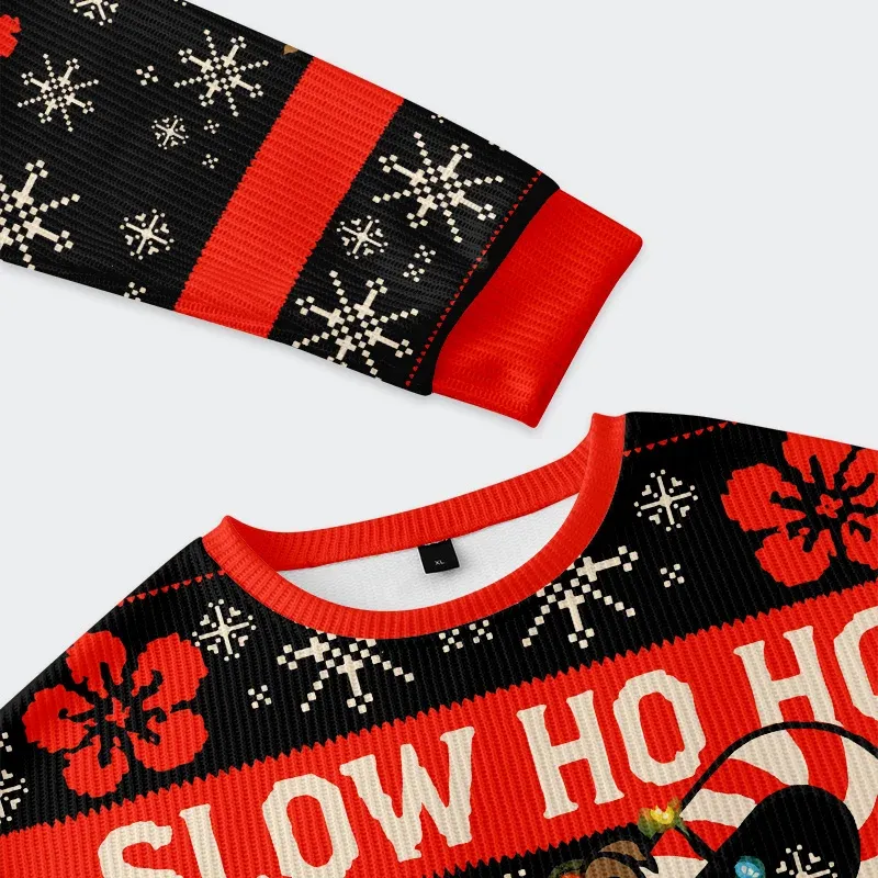 Tokyo-Tiger Sloth Eating Gingerbread Man Christmas Ugly Sweatshirt