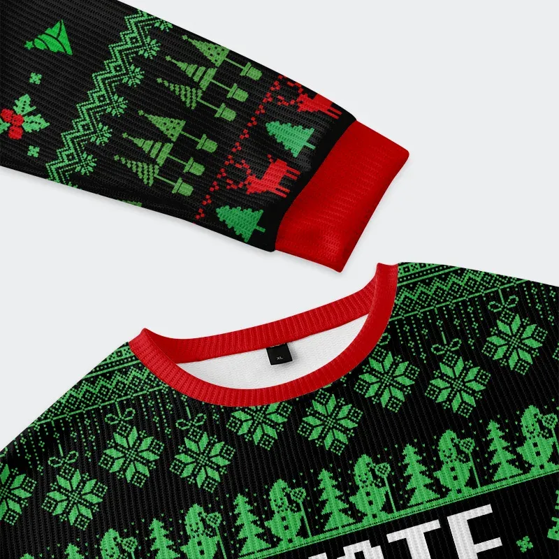 Tokyo-Tiger I Hate Everyone Stupid Assholes Christmas Ugly Sweatshirt