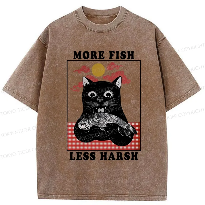 Tokyo-Tiger More Fish Less Harsh Washed T-Shirt