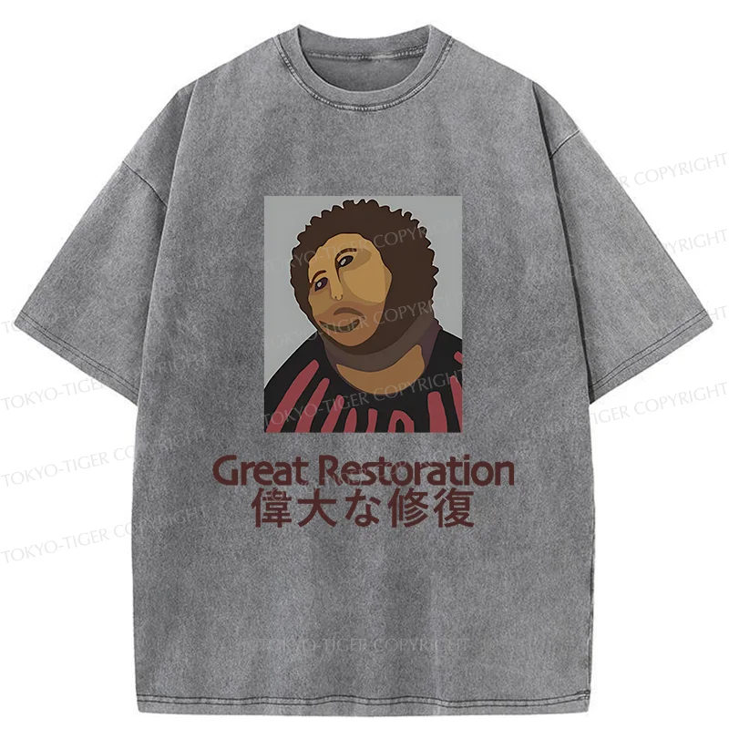 Tokyo-Tiger Great Restoration Washed T-Shirt