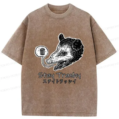 Tokyo-Tiger Stay Trashy Washed T-Shirt