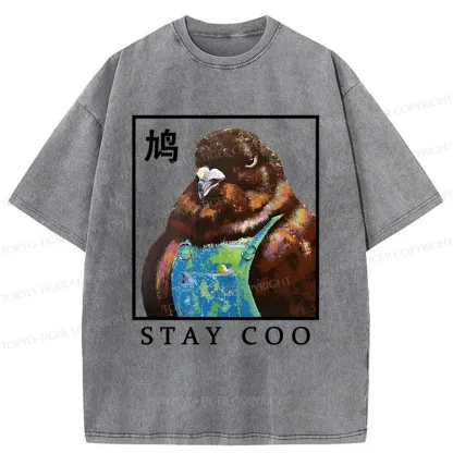 Tokyo-Tiger Keep Cool Pigeon Washed T-Shirt