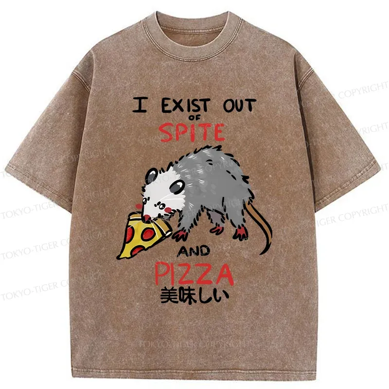 Tokyo-Tiger Delicious Pizza Japan Washed T-Shirt