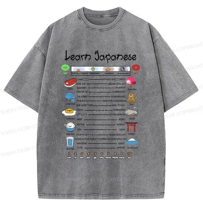 Tokyo-Tiger Japanese Culture Catalog Washed T-Shirt