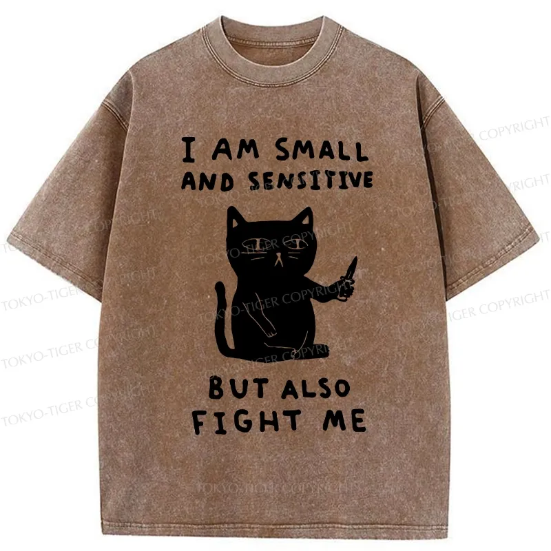 Tokyo-Tiger I Am Small And Sensitive Washed T-Shirt