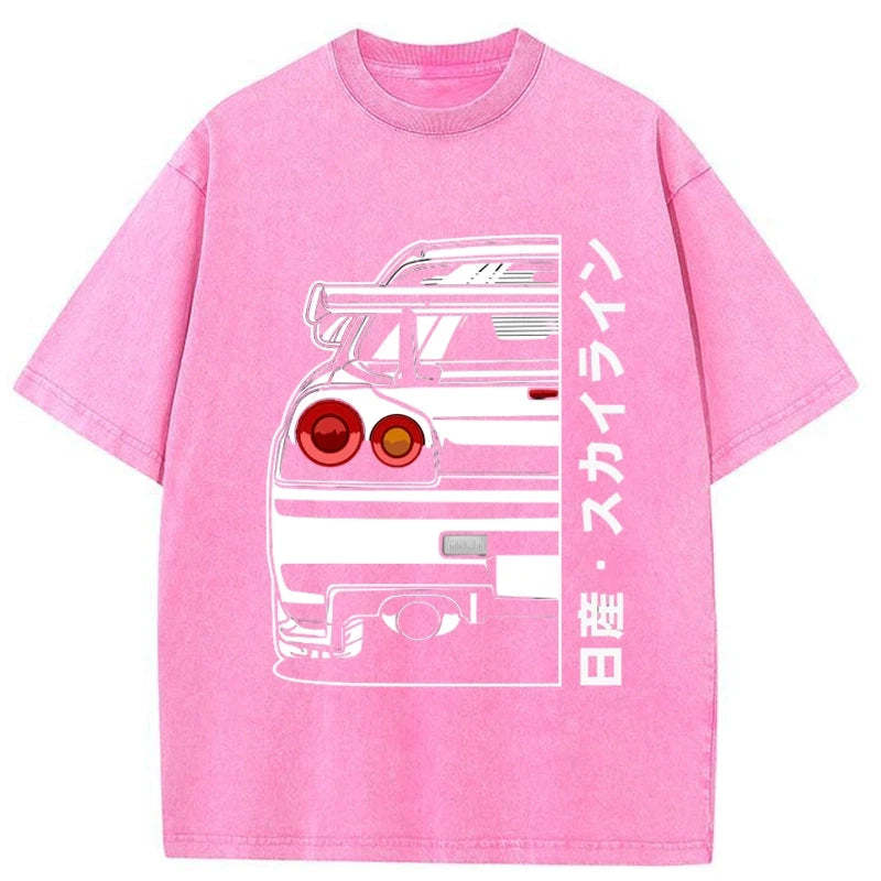 Tokyo-Tiger Nissan Skyline GTR R34 Washed T-Shirt Sale