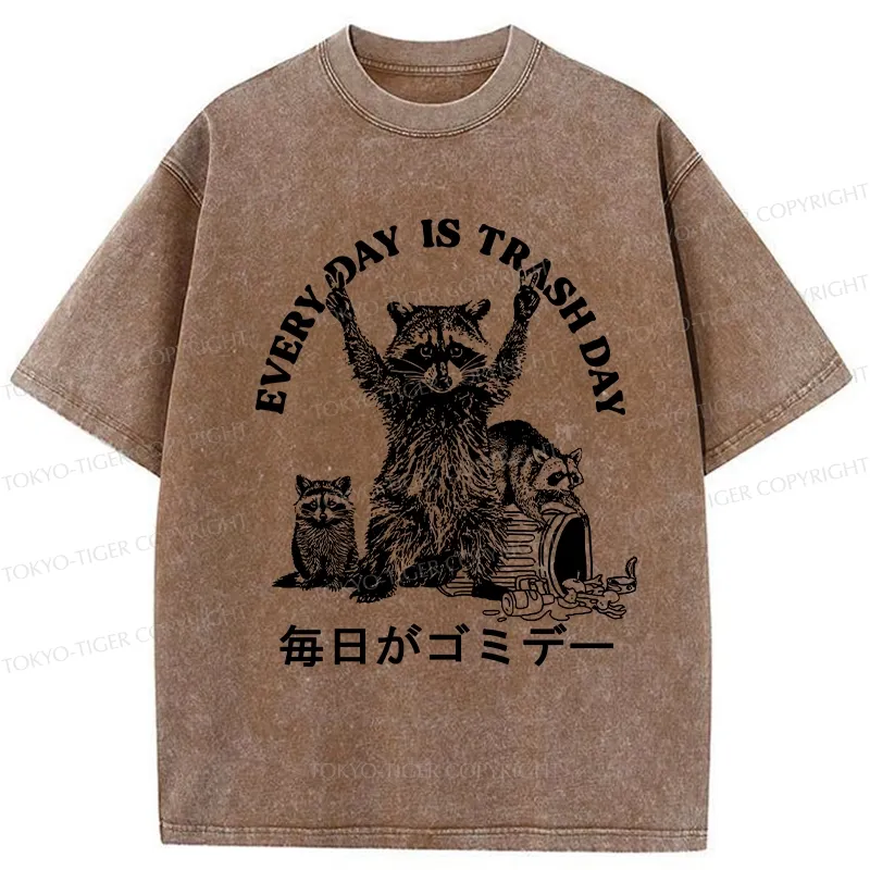 Tokyo-Tiger Every Day Is Trash Day Washed T-Shirt