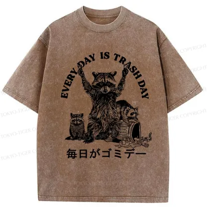 Tokyo-Tiger Every Day Is Trash Day Washed T-Shirt