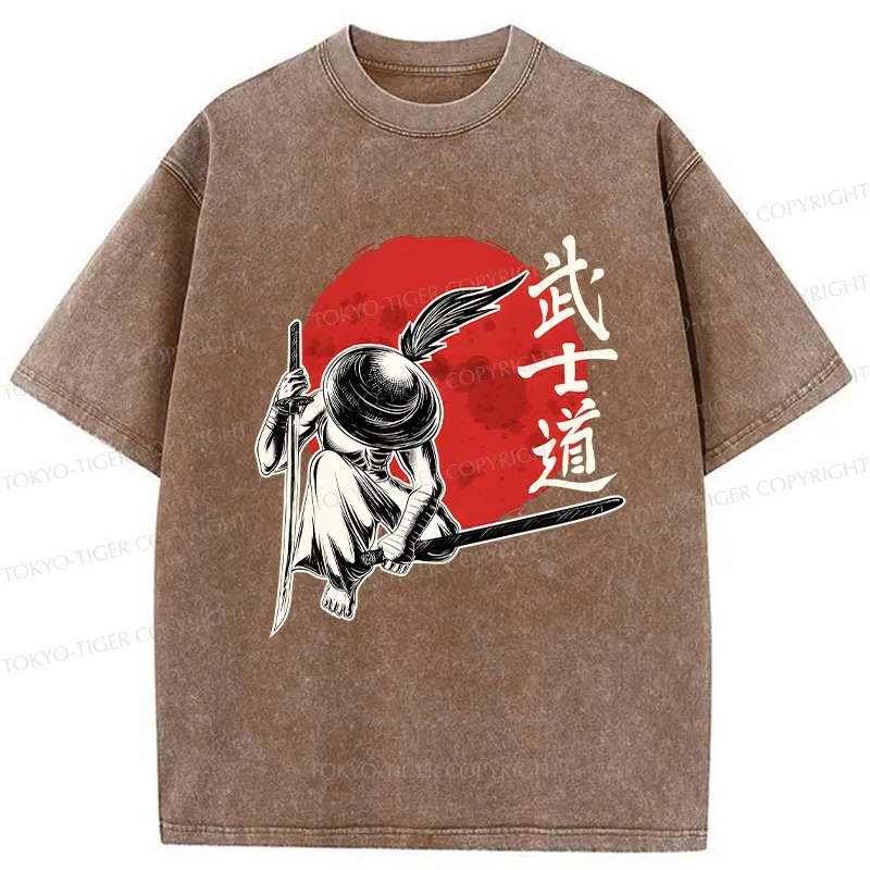 Tokyo-Tiger Bushido Samurai Washed T-Shirt