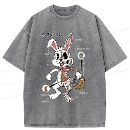 Tokyo-Tiger Easter Bunny Anatomy Washed T-Shirt