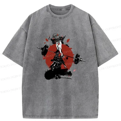 Tokyo-Tiger Samurai Fitness Washed T-Shirt