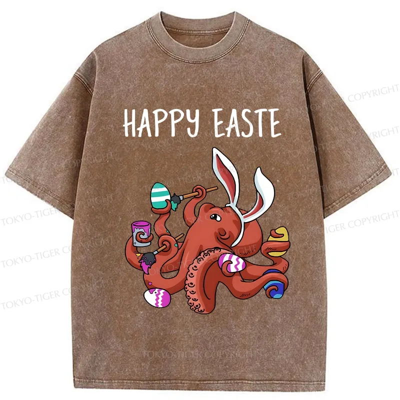 Tokyo-Tiger Easter Octopus Washed T-Shirt