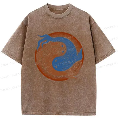 Tokyo-Tiger Yin Yang Fish Washed T-Shirt