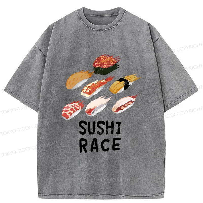 Tokyo-Tiger Sushi Competition Washed T-Shirt