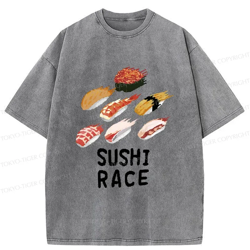 Tokyo-Tiger Sushi Competition Washed T-Shirt