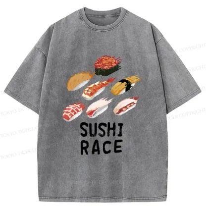 Tokyo-Tiger Sushi Competition Washed T-Shirt