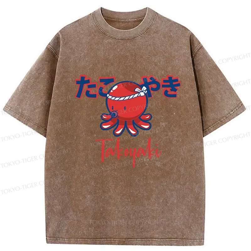 Tokyo-Tiger Japanese Traditional Takoyaki Washed T-Shirt