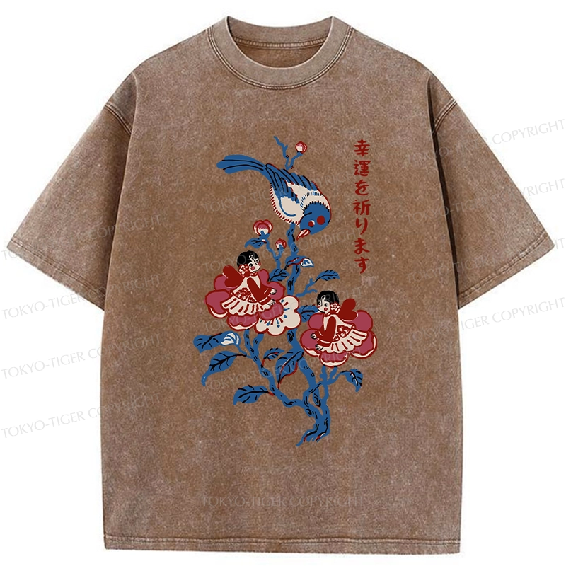 Tokyo-Tiger Best Of Luck Washed T-Shirt